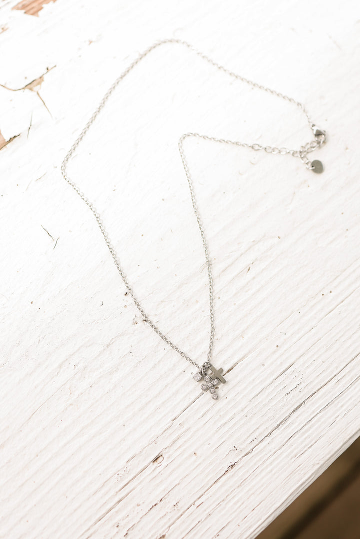Petite Double Cross Necklace