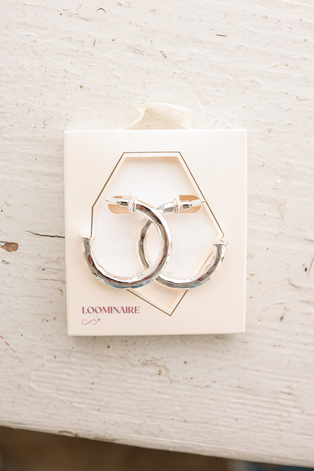 Jana Gold Dipped Hammered Metal Hoop Earrings - Silver
