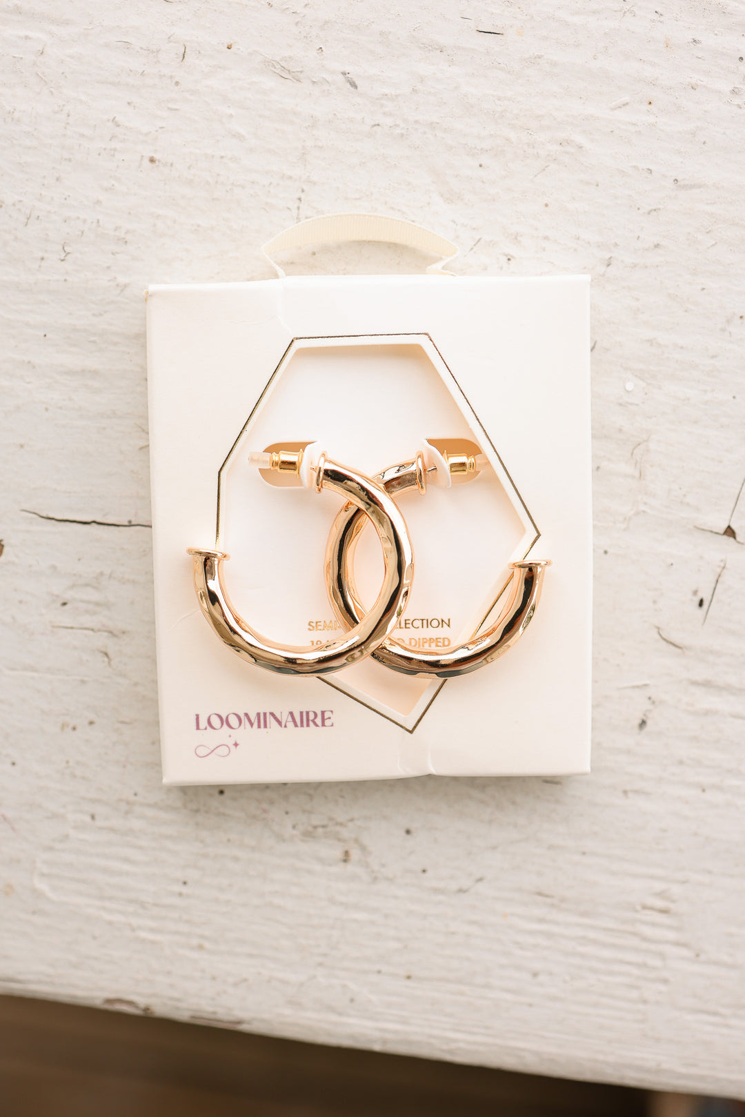Jana Gold Dipped Hammered Metal Hoop Earrings - Gold