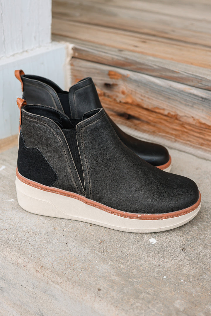 Charming Wedge Slip On Sneaker - Black