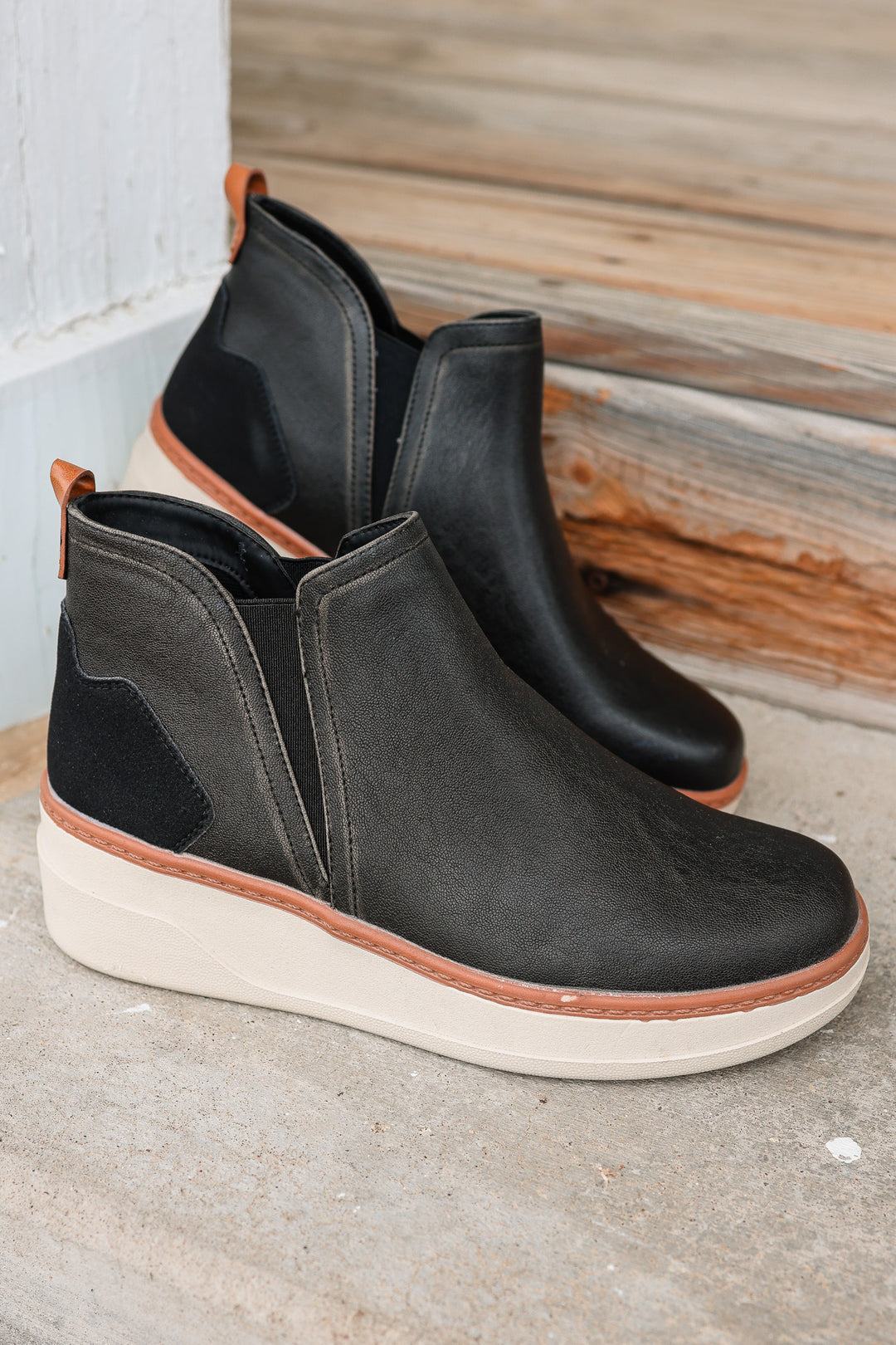 Charming Wedge Slip On Sneaker - Black