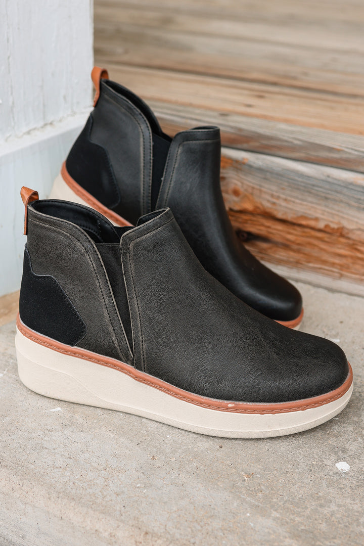 Charming Wedge Slip On Sneaker - Black
