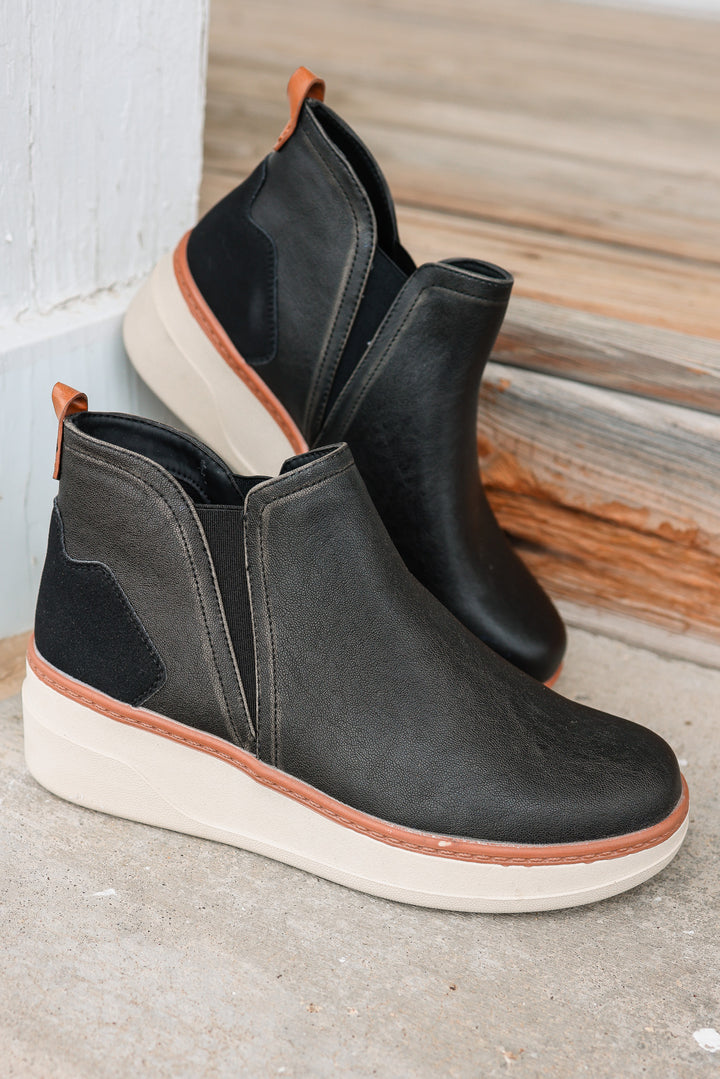 Charming Wedge Slip On Sneaker - Black