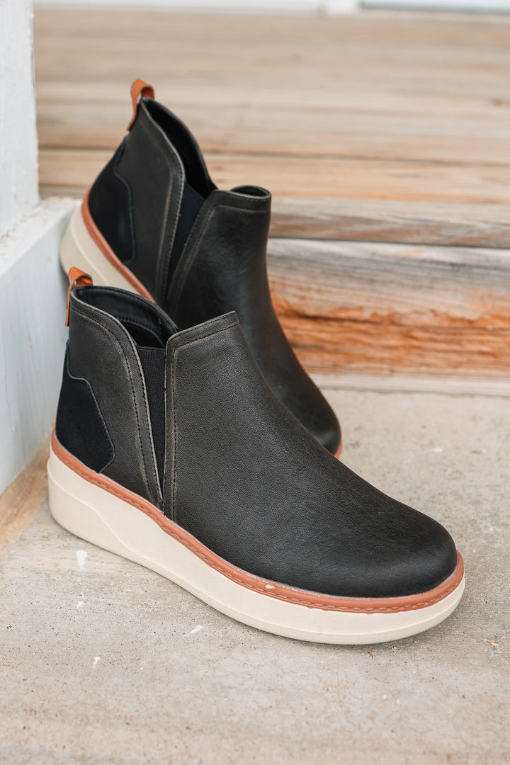 Charming Wedge Slip On Sneaker - Black