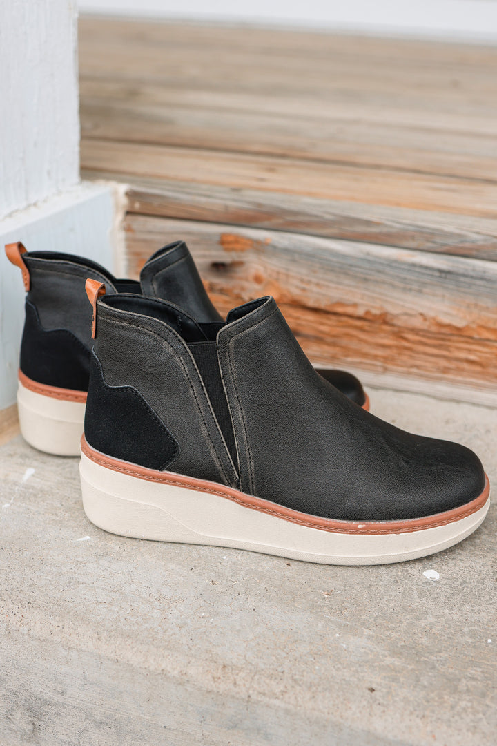 Charming Wedge Slip On Sneaker - Black