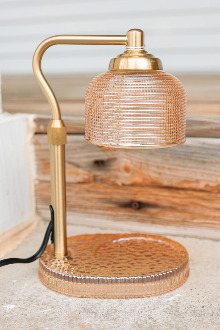 Candle Lamp Warmer - Amber Glass