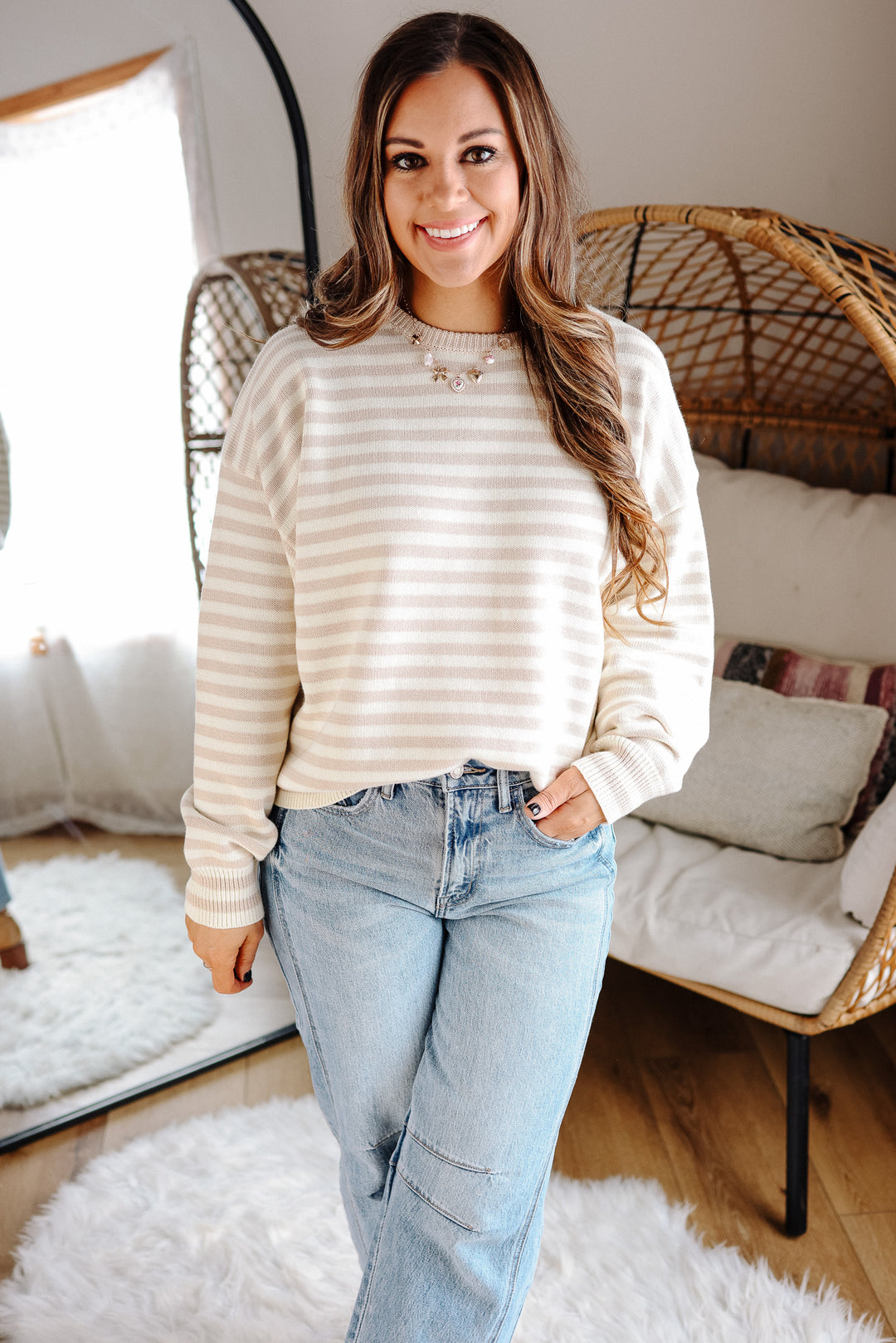 Luna Striped Cotton Sweater