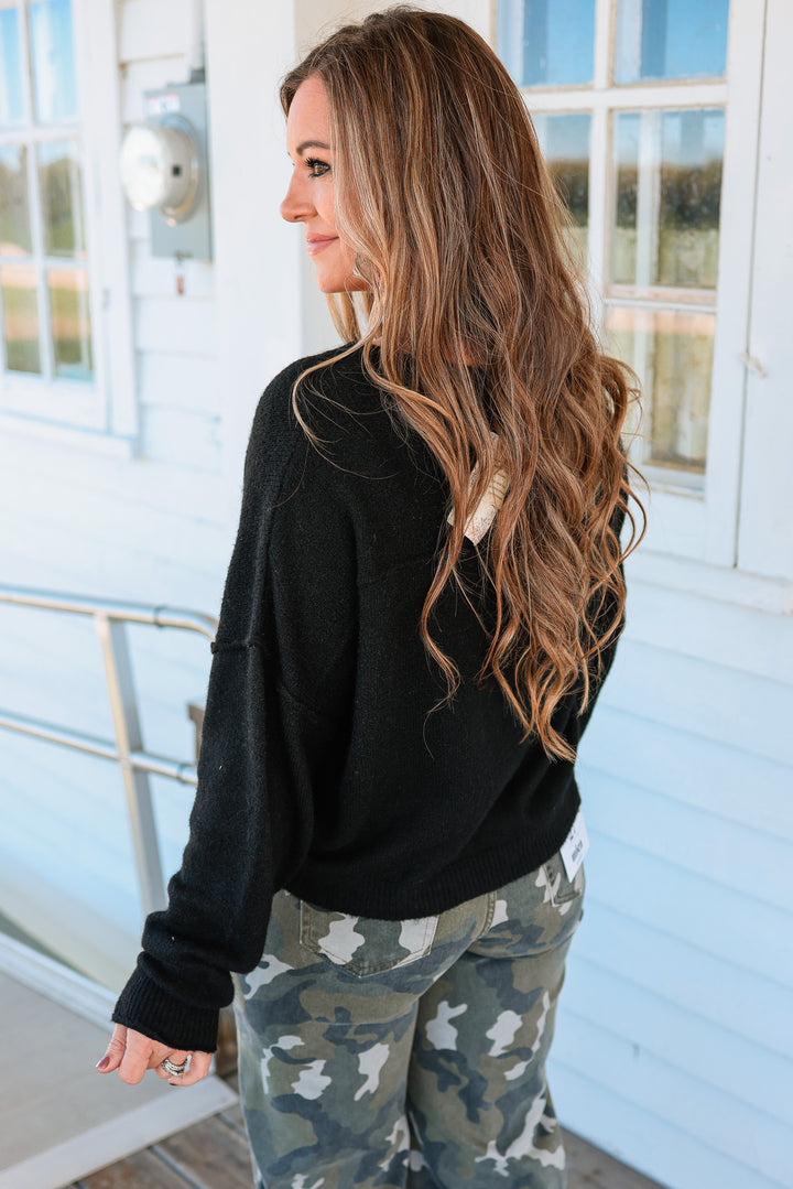 Jenna Cashmere Touch Sweater - Black