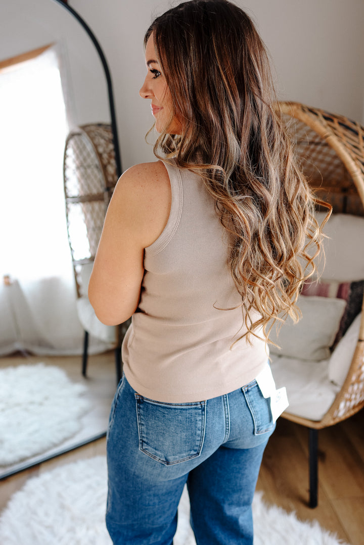 Elias Basic Tank - Light Taupe