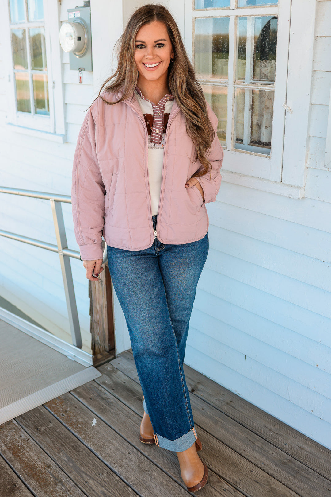 Parker Quilted Puffer Jacket - Mauve