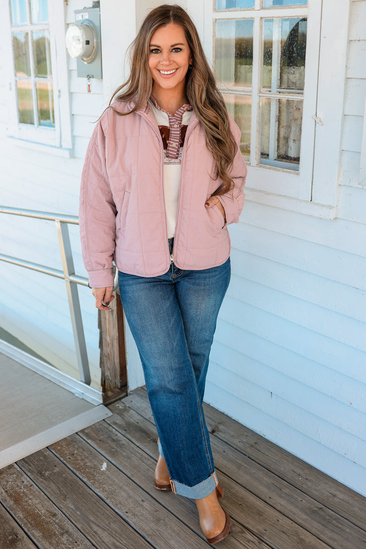 Parker Quilted Puffer Jacket - Mauve