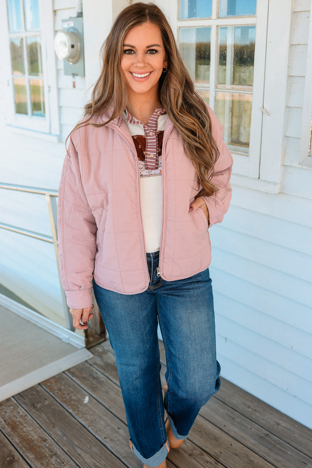 Parker Quilted Puffer Jacket - Mauve