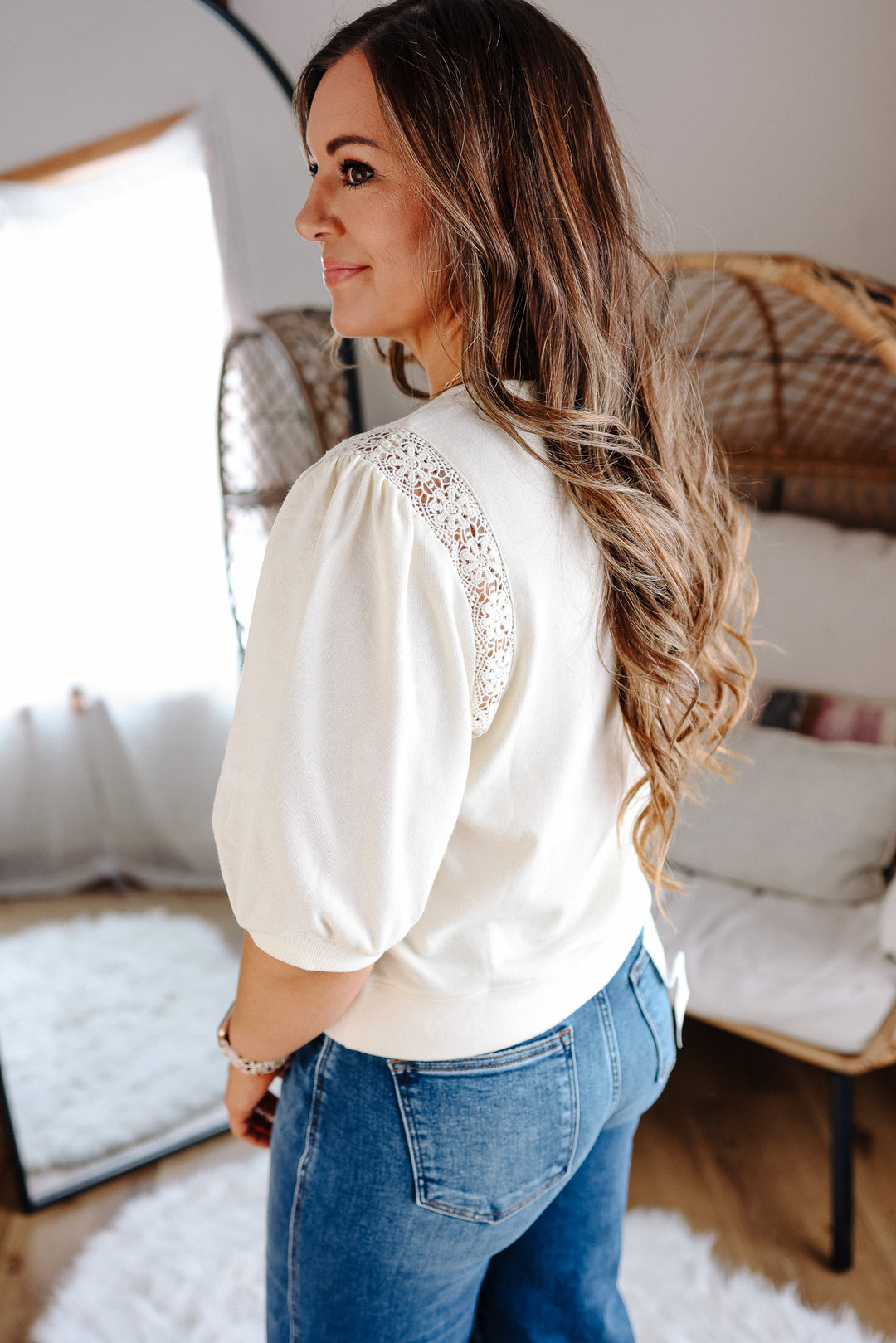 Goldie Balloon Sleeve Top - Cream