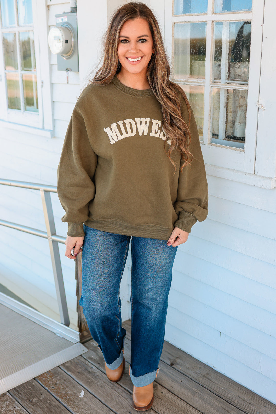 Olive & Beige Midwest Sweatshirt