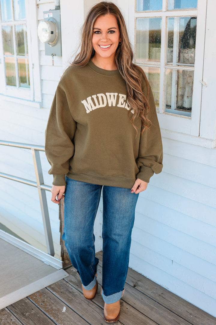 Olive & Beige Midwest Sweatshirt