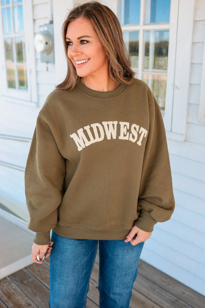 Olive & Beige Midwest Sweatshirt