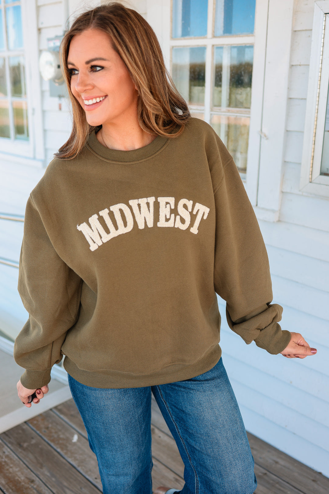Olive & Beige Midwest Sweatshirt