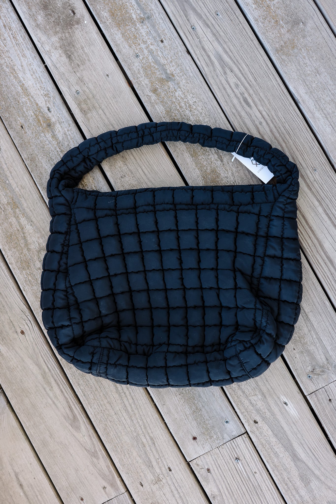 Cleo Slouchy Quilted Tote - Black