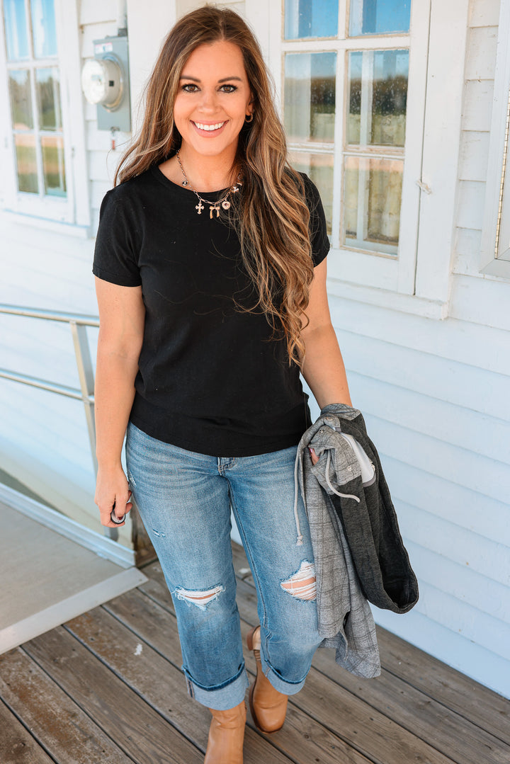 Quinn Cotton Tee - Black