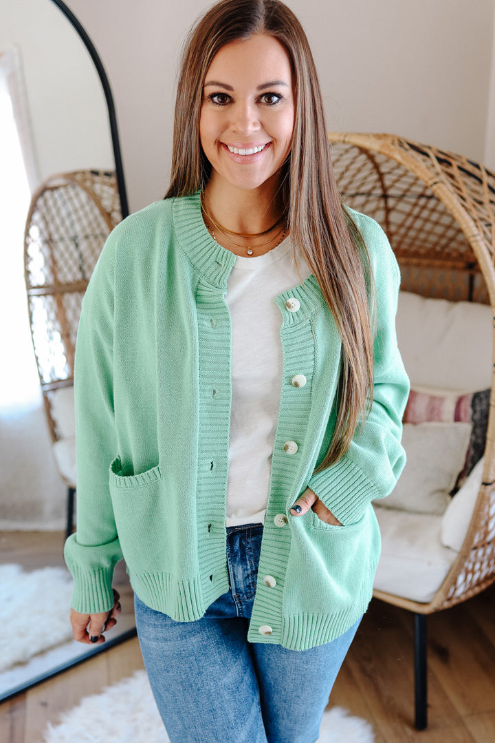 Zoe Ribbed Contrast Sweater Cardigan