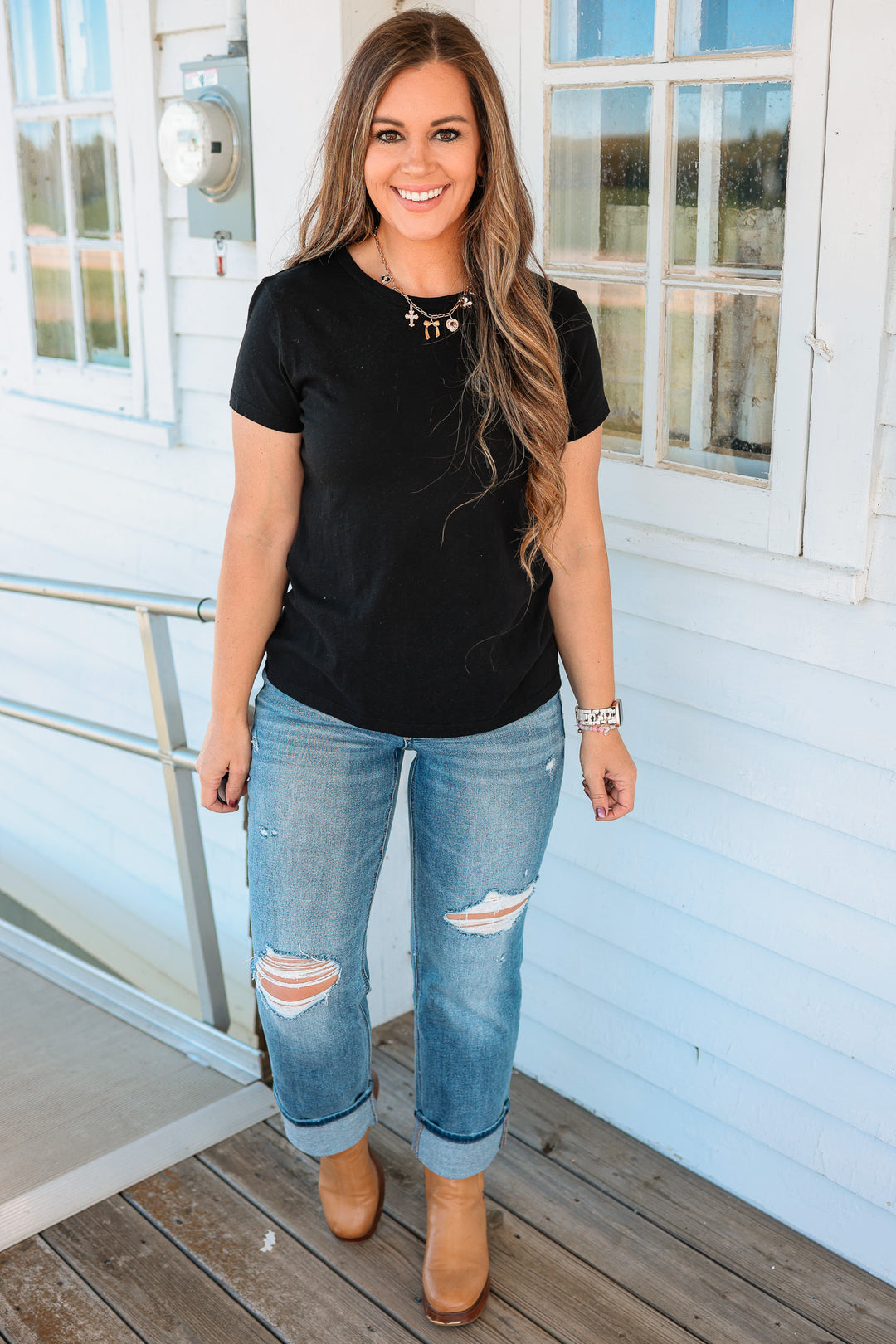 Quinn Cotton Tee - Black