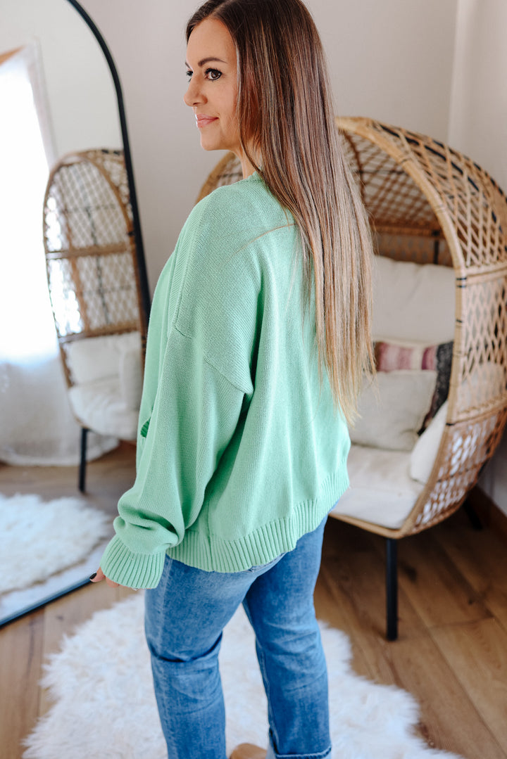 Zoe Ribbed Contrast Sweater Cardigan