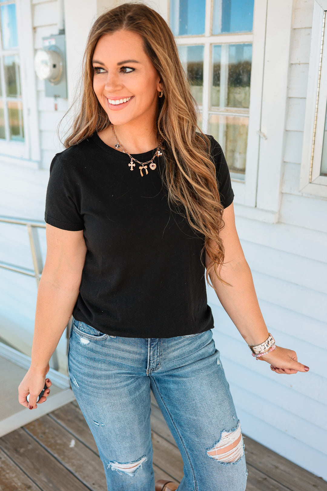 Quinn Cotton Tee - Black