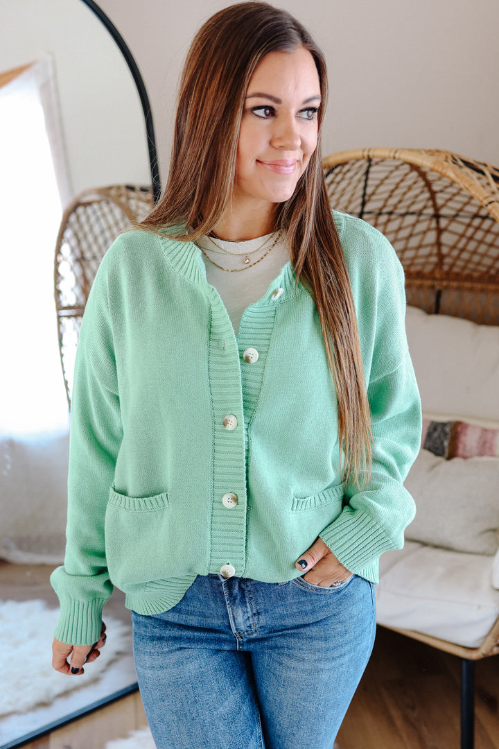 Zoe Ribbed Contrast Sweater Cardigan