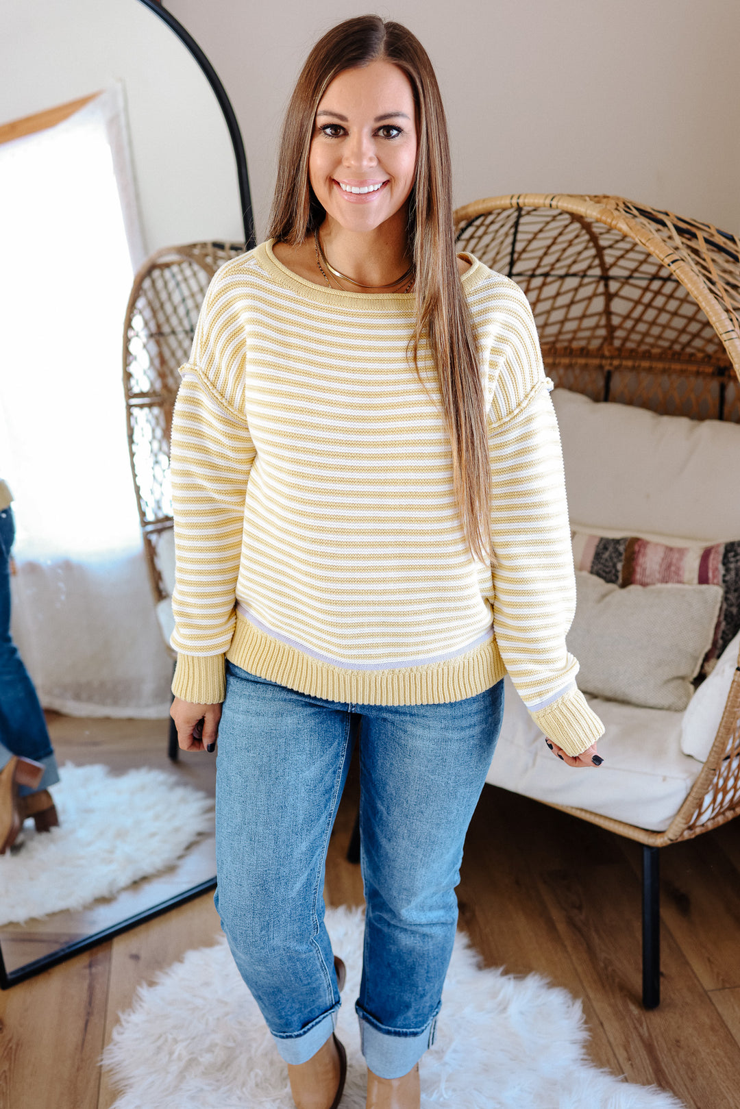 Marlo Boatneck Striped Sweater
