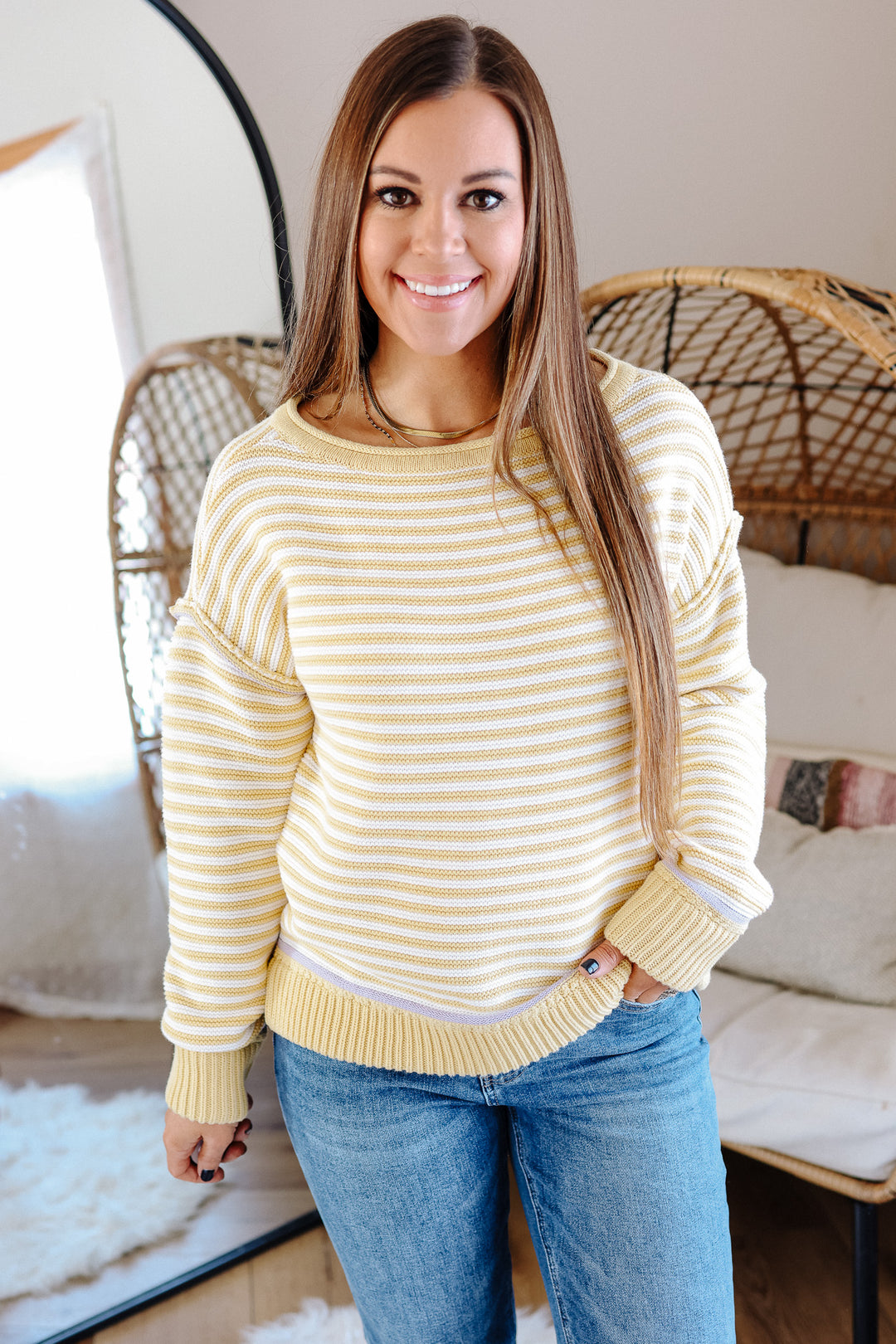 Marlo Boatneck Striped Sweater
