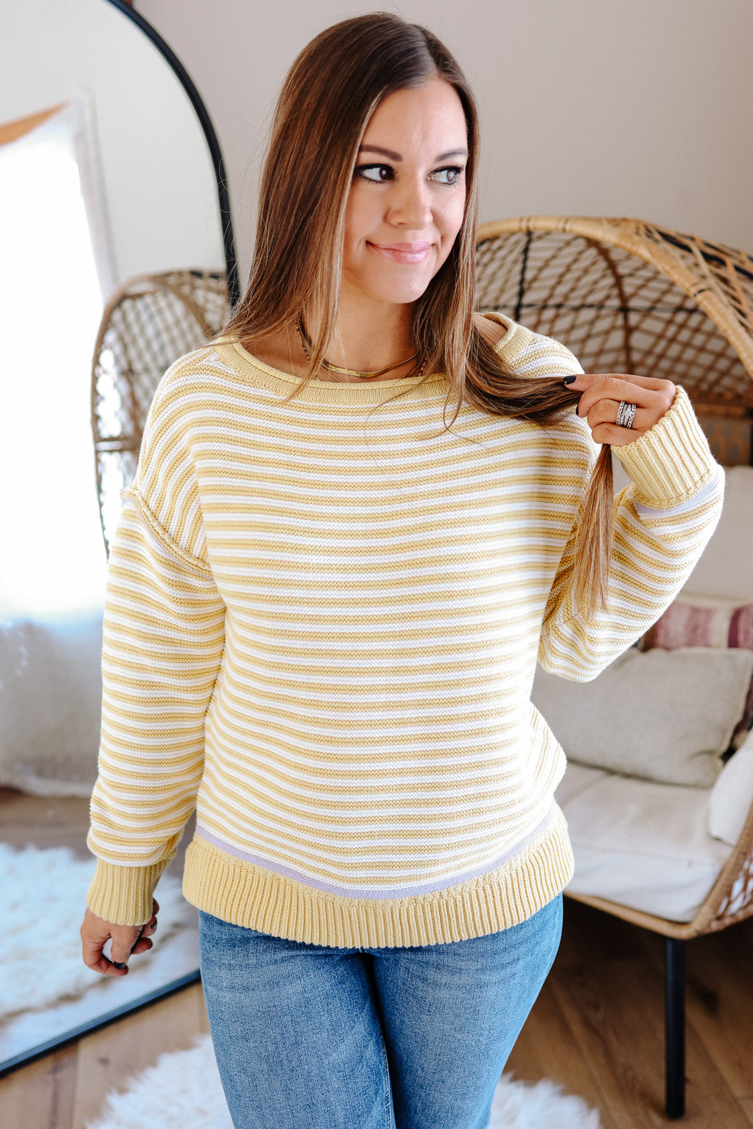 Marlo Boatneck Striped Sweater