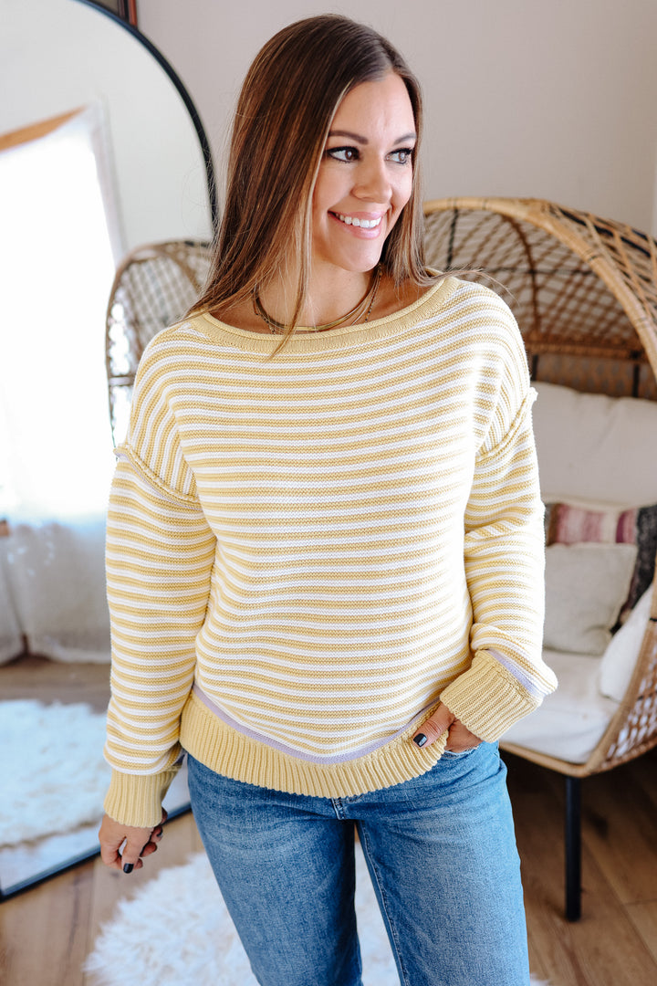 Marlo Boatneck Striped Sweater