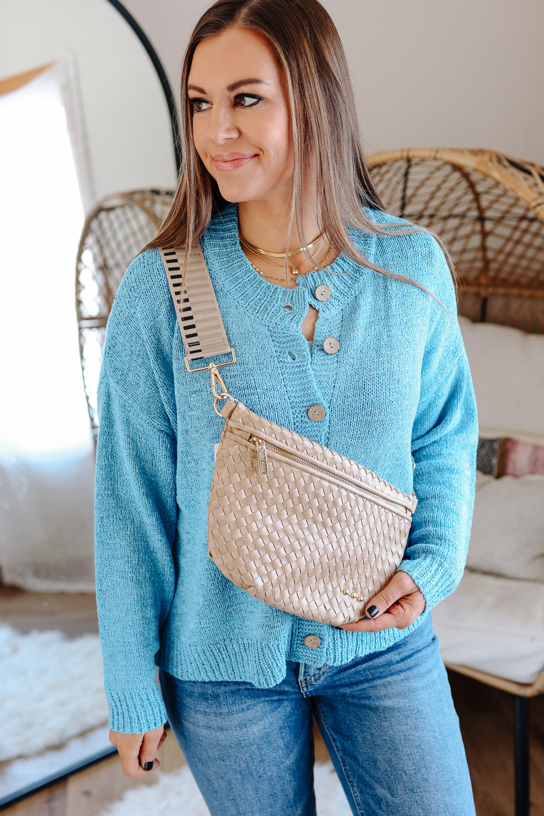 Westlyn Woven Bum Bag - Taupe