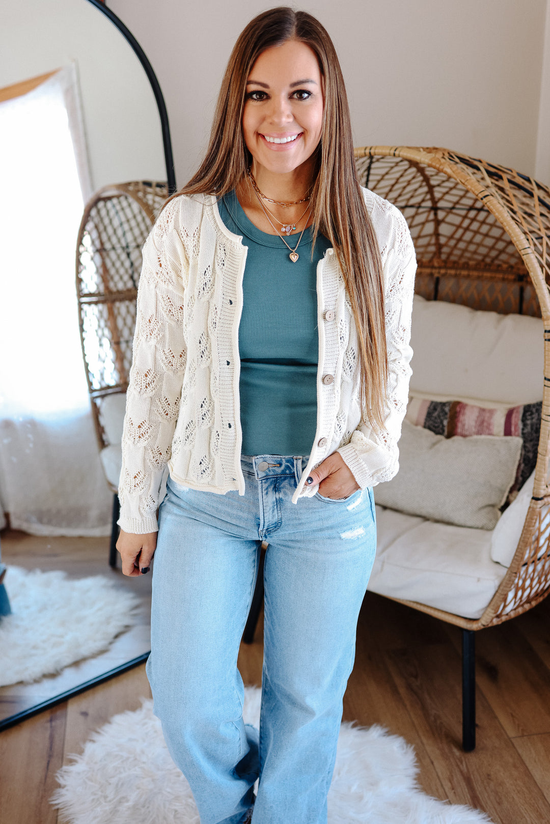 Lennox Weave Button Down Cardigan