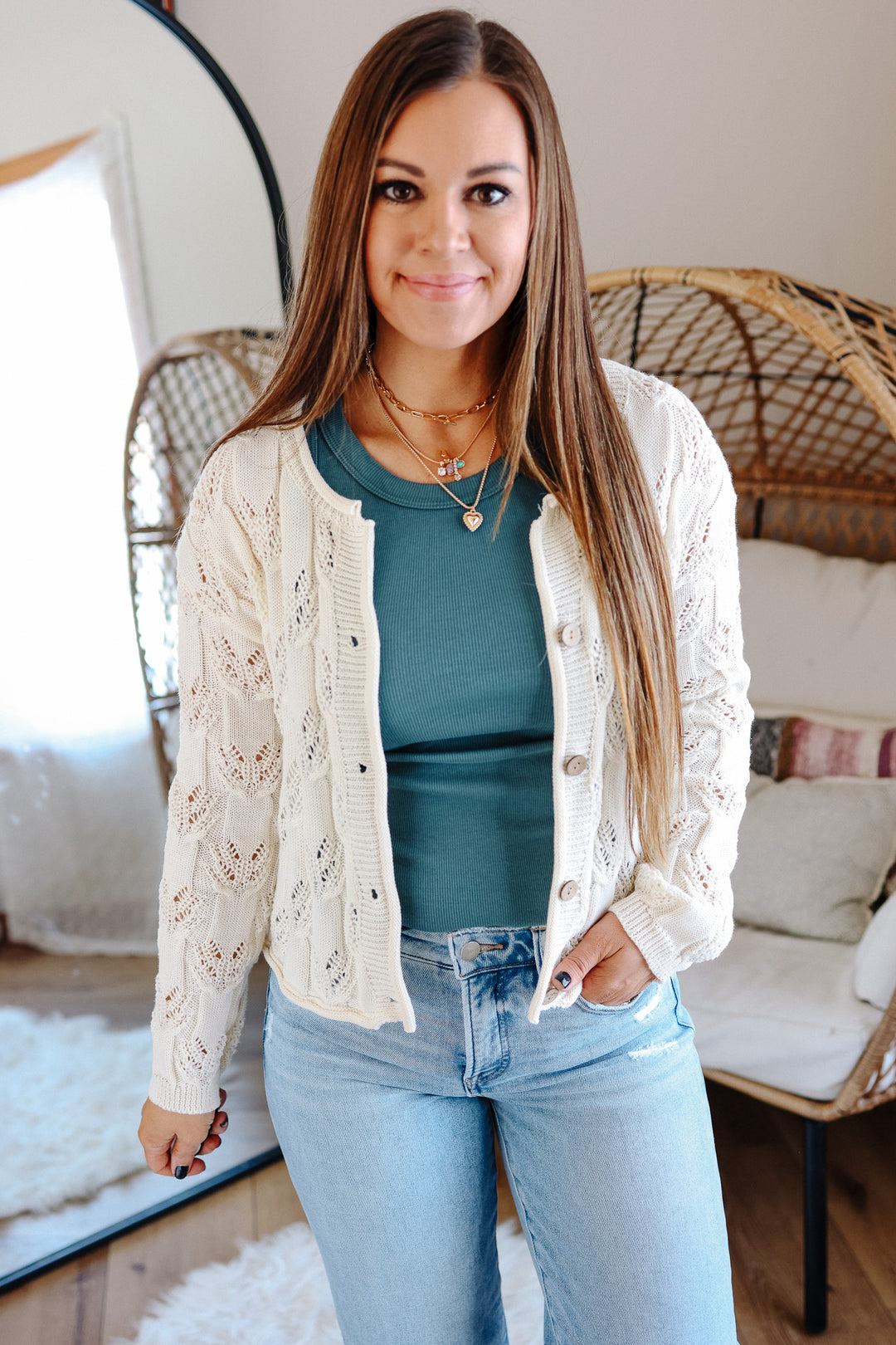 Lennox Weave Button Down Cardigan