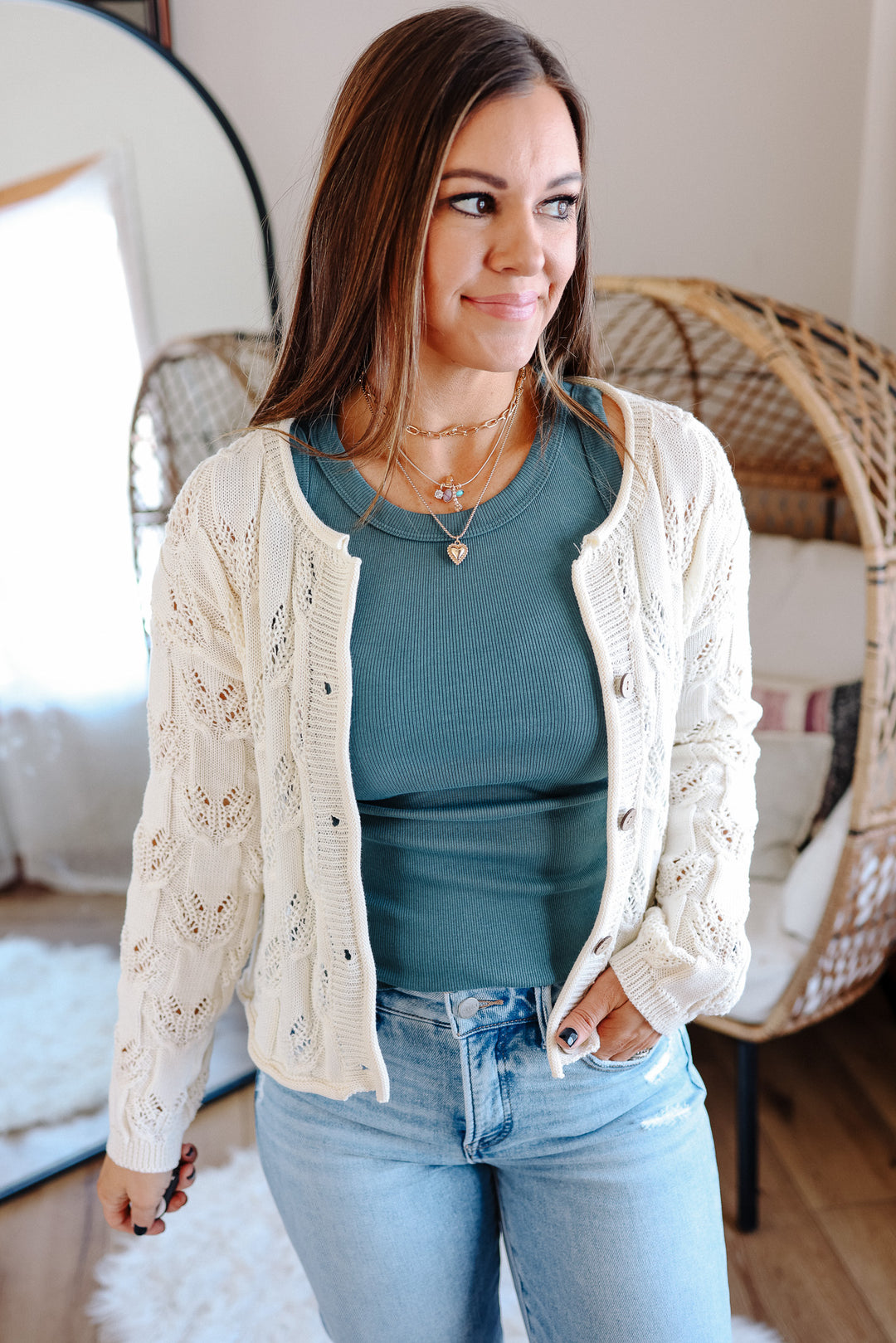 Lennox Weave Button Down Cardigan