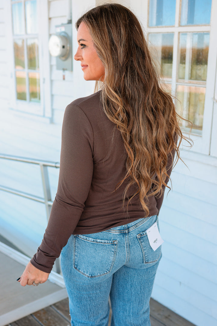 The Everyday Baby Ribbed Top - Brown