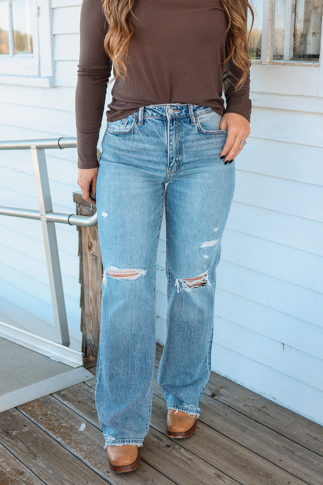VERVET: Marley Distressed Vintage Flare Jeans