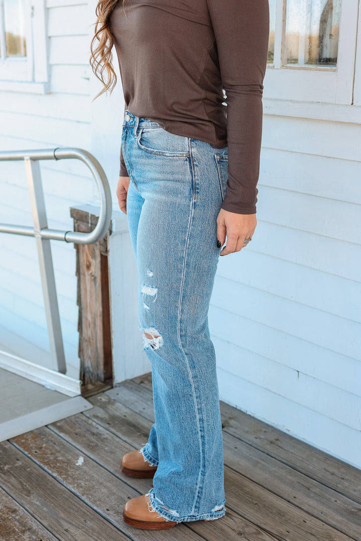 VERVET: Marley Distressed Vintage Flare Jeans