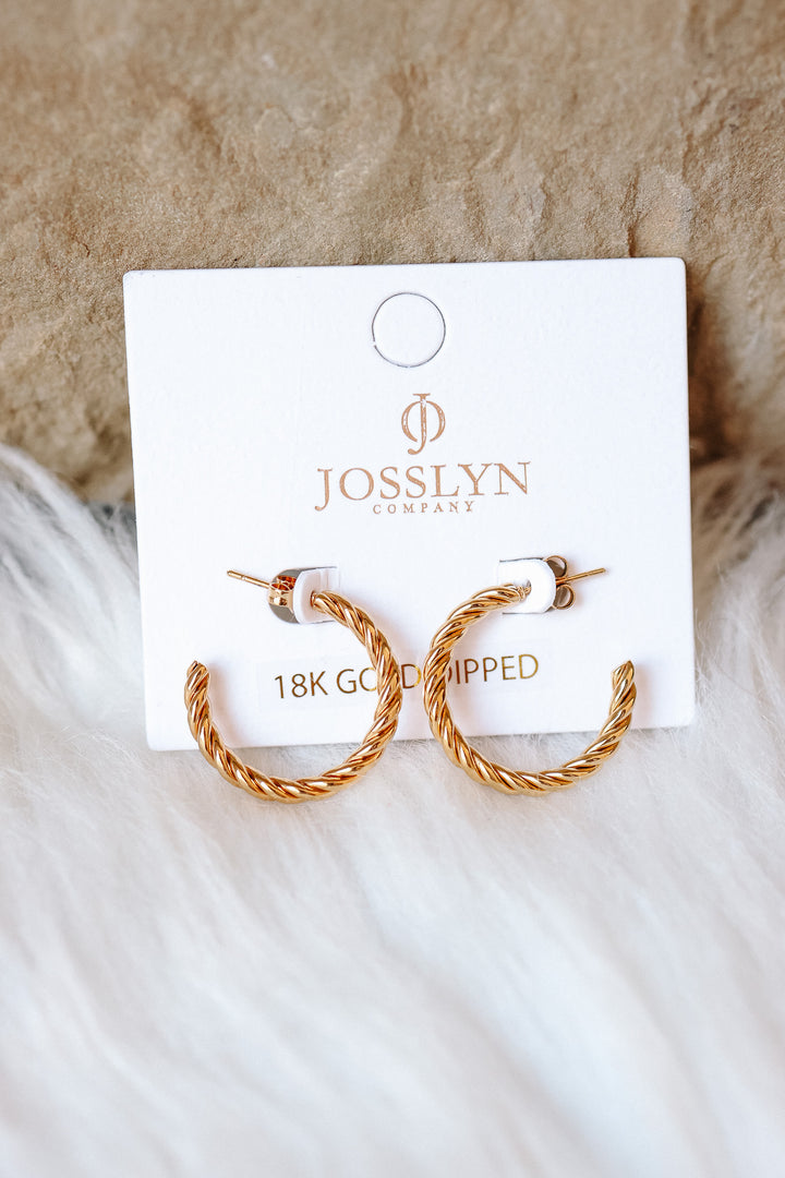 Rope Twist Huggie Hoop Earrings