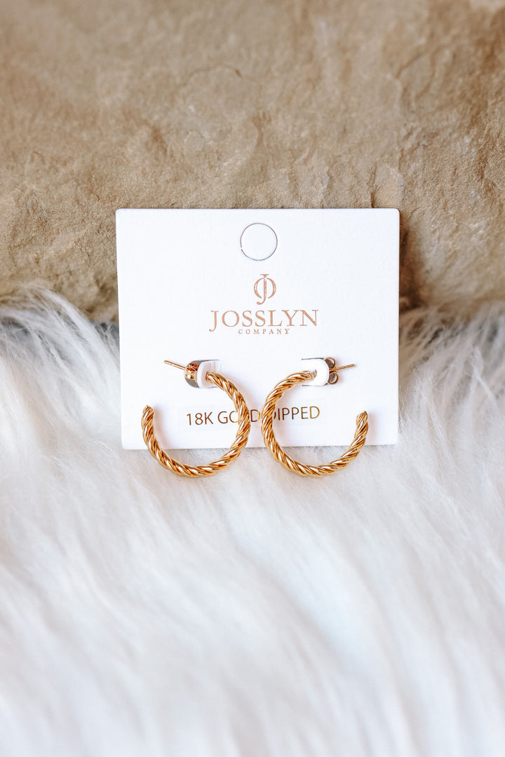 Rope Twist Huggie Hoop Earrings