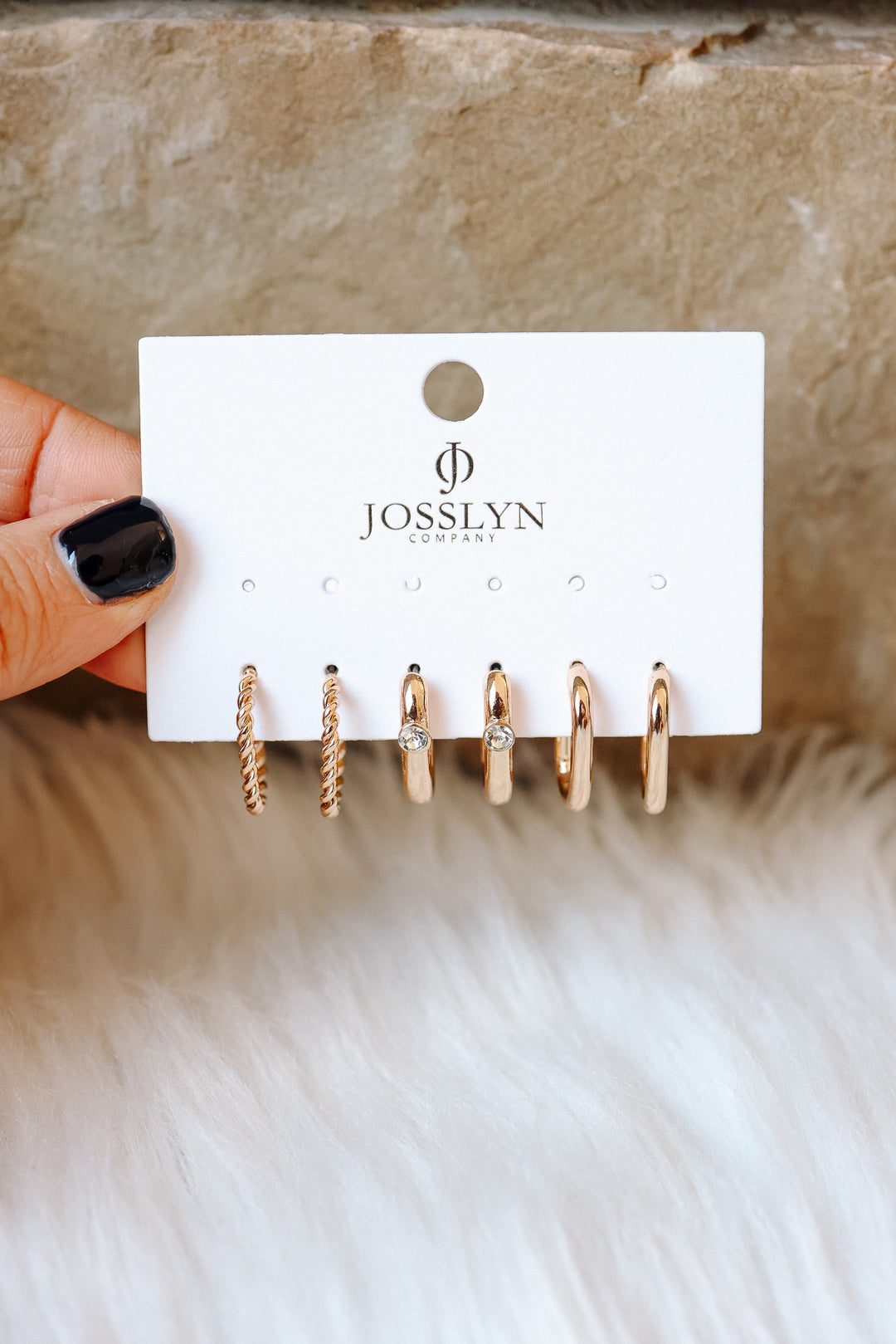 Twist Stud Sleek Trio Huggie Hoop Earrings