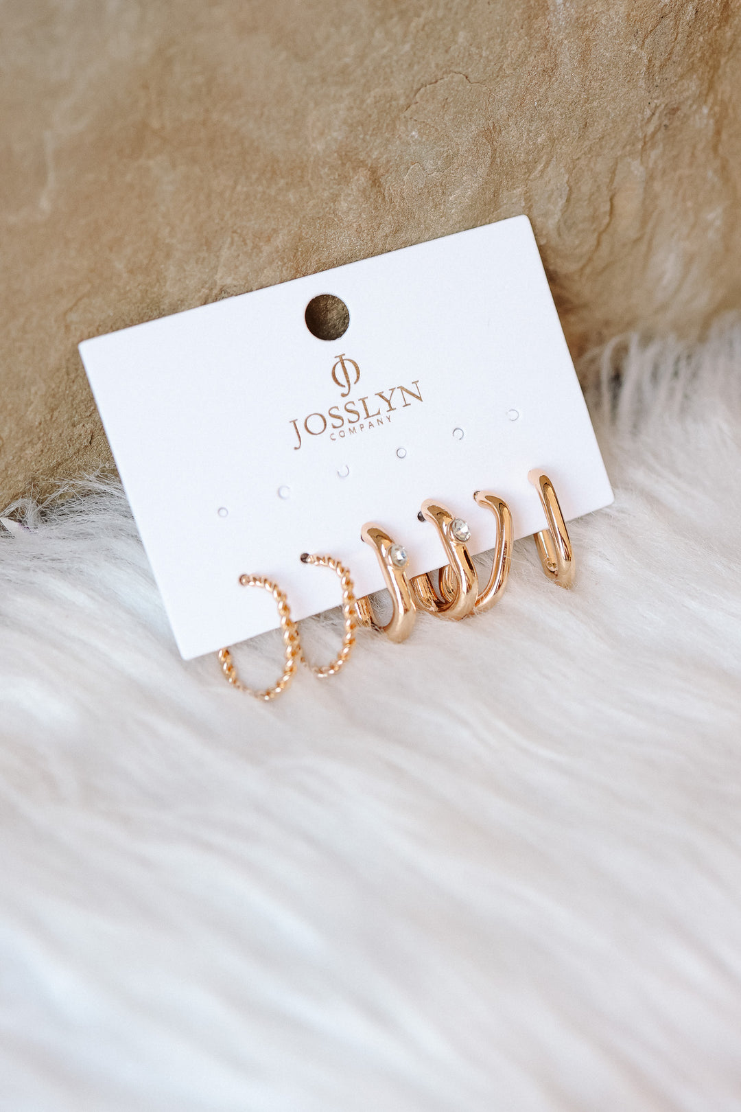 Twist Stud Sleek Trio Huggie Hoop Earrings