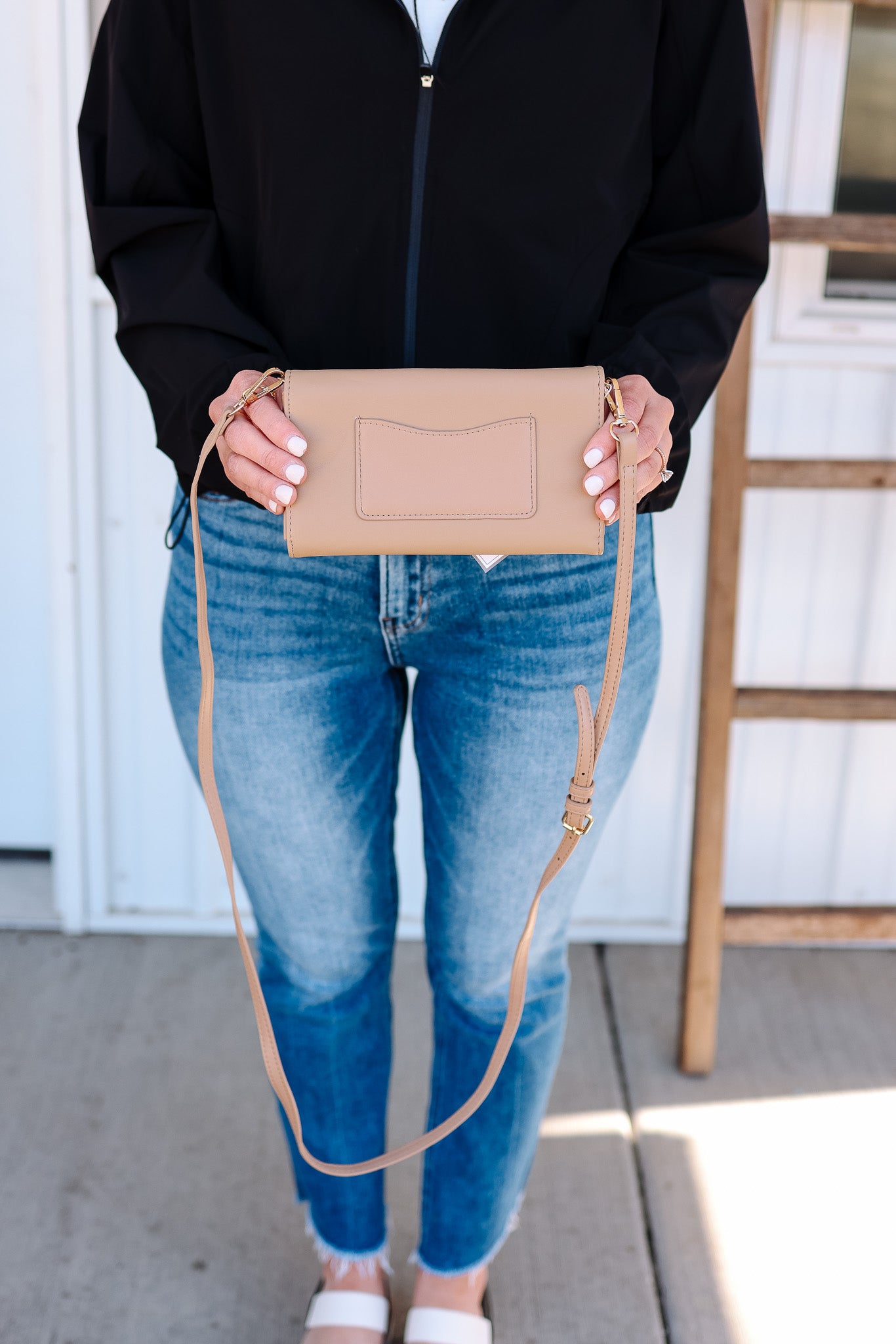 Kyle Whipstitch Crossbody - Taupe