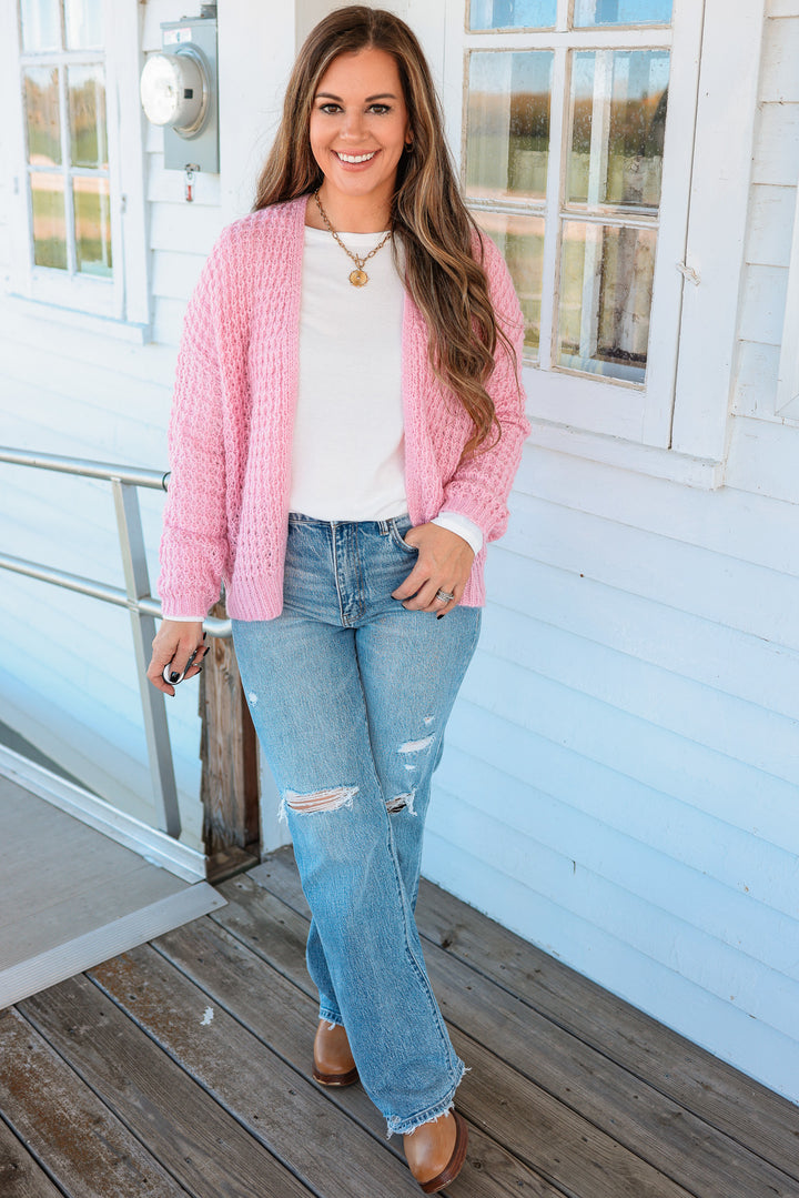 Kayla Waffle Open Cardigan