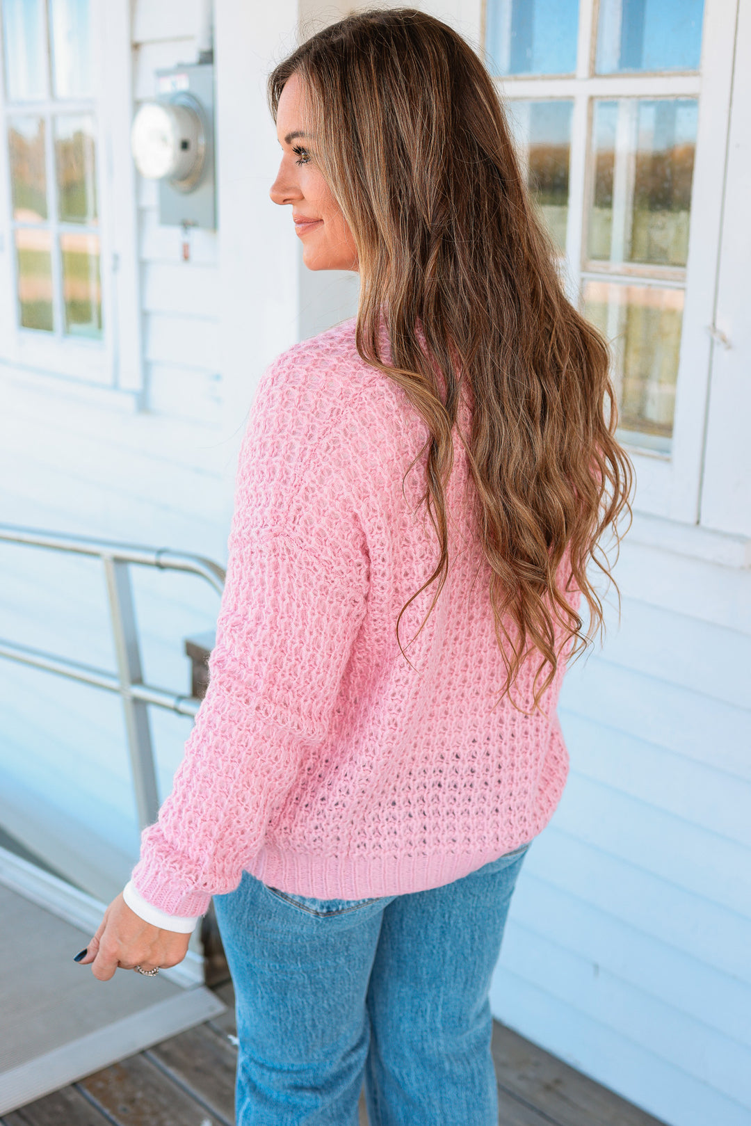Kayla Waffle Open Cardigan