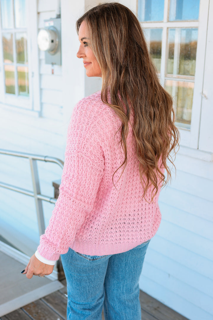 Kayla Waffle Open Cardigan