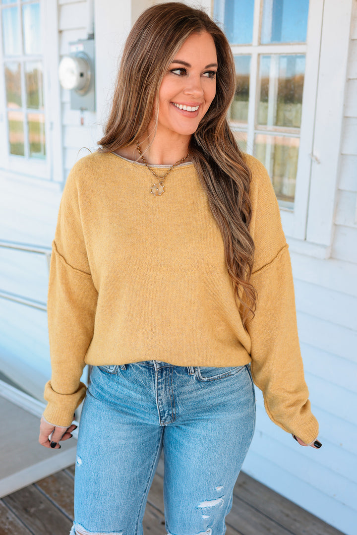 Jenna Cashmere Touch Sweater - Honey Mustard