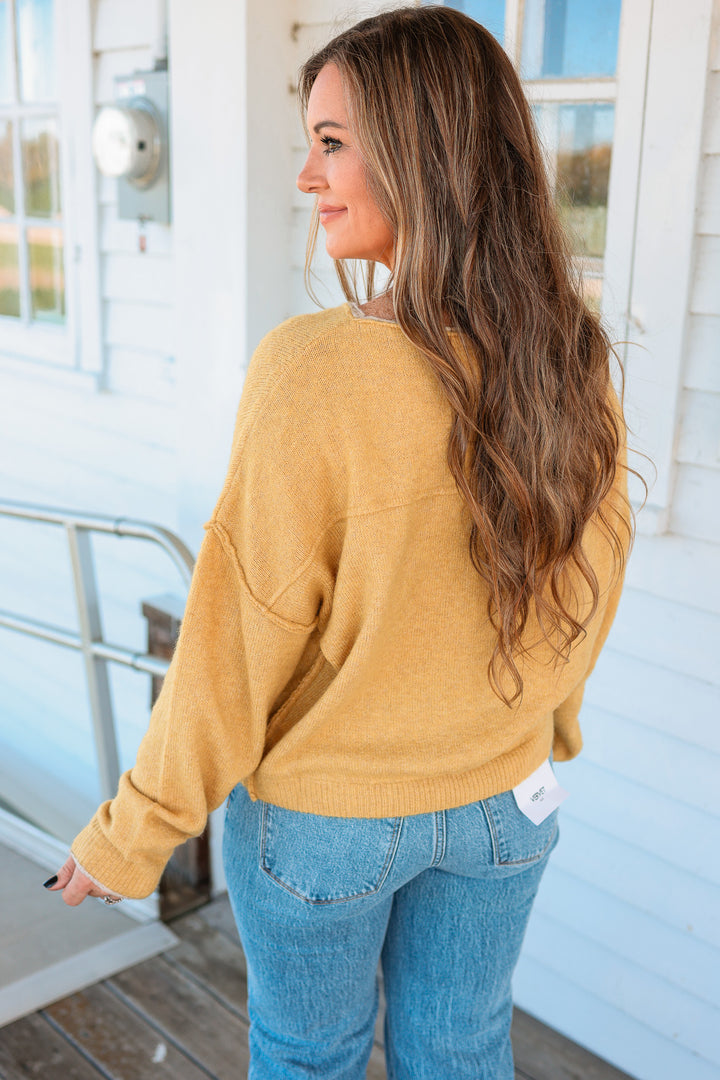 Jenna Cashmere Touch Sweater - Honey Mustard