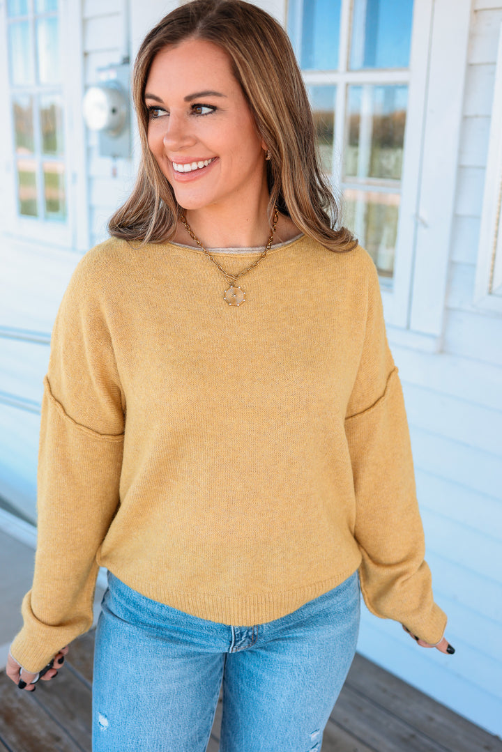 Jenna Cashmere Touch Sweater - Honey Mustard